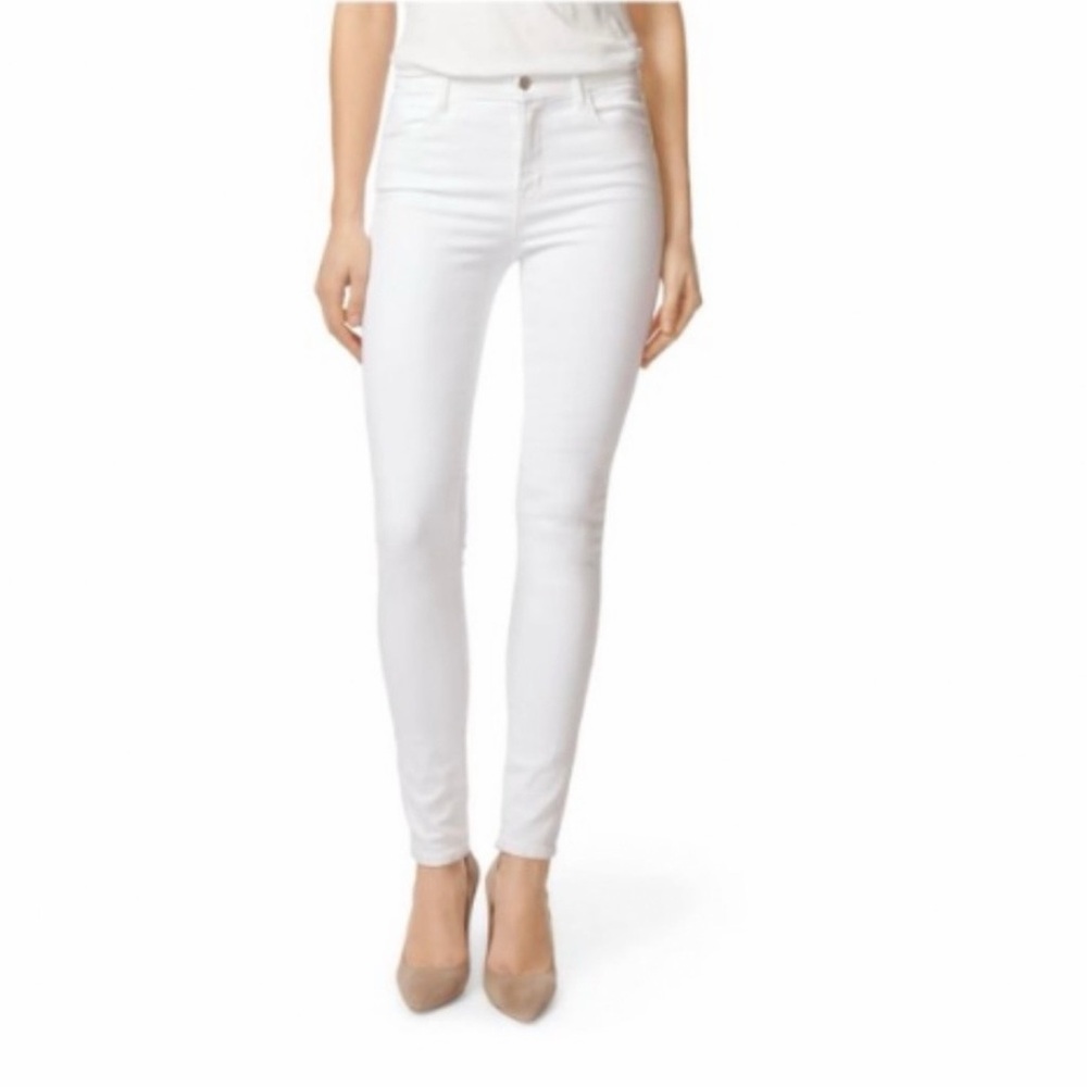 J Brand White High-Rise Skinny Jeans